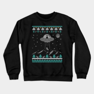 Believe Alien UFO Ugly Christmas Sweater Alien Spaceship Crewneck Sweatshirt